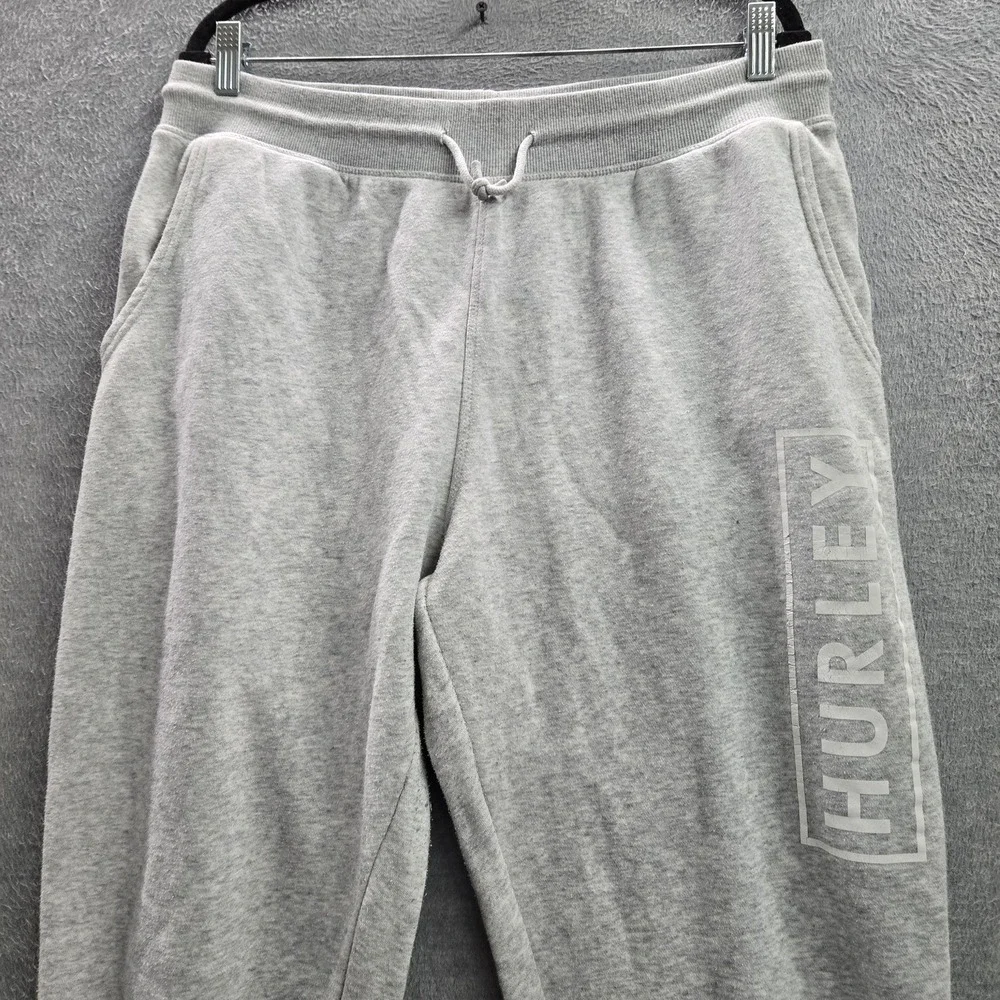 Hurley Men Activewear Pants XL Gray Jogger Fleece 29